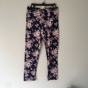 Navy floral leggings